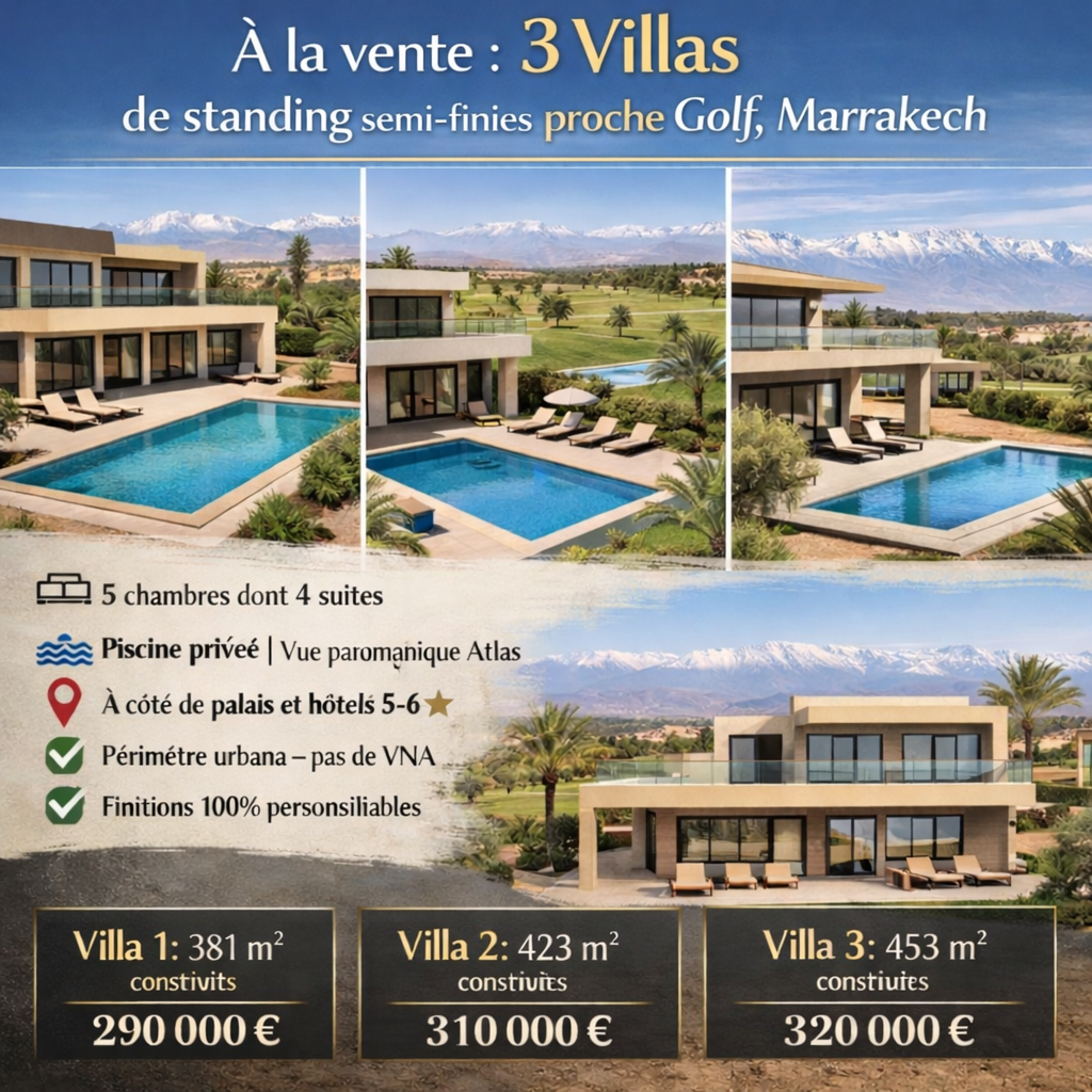3 Villas à vendre